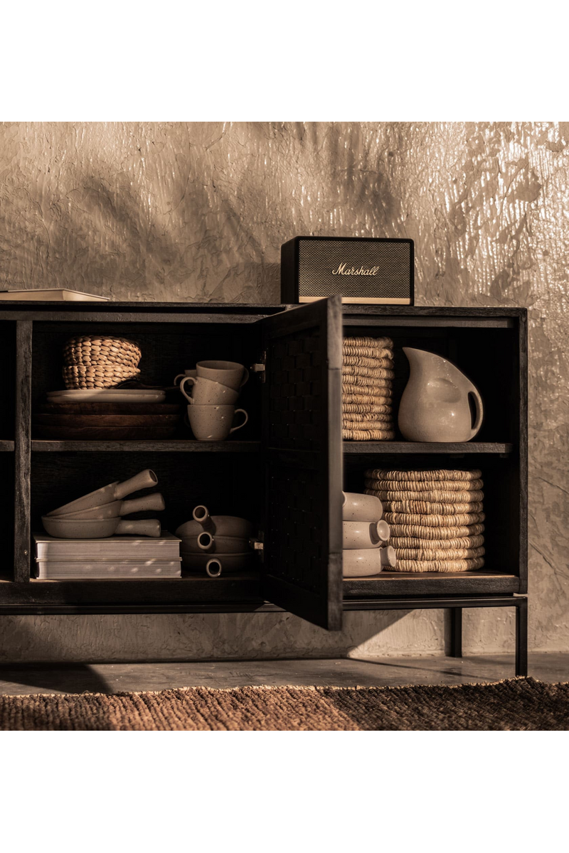 Handwoven Rattan Low Dresser With Shelves | dBodhi Karma | woodfurniture.com