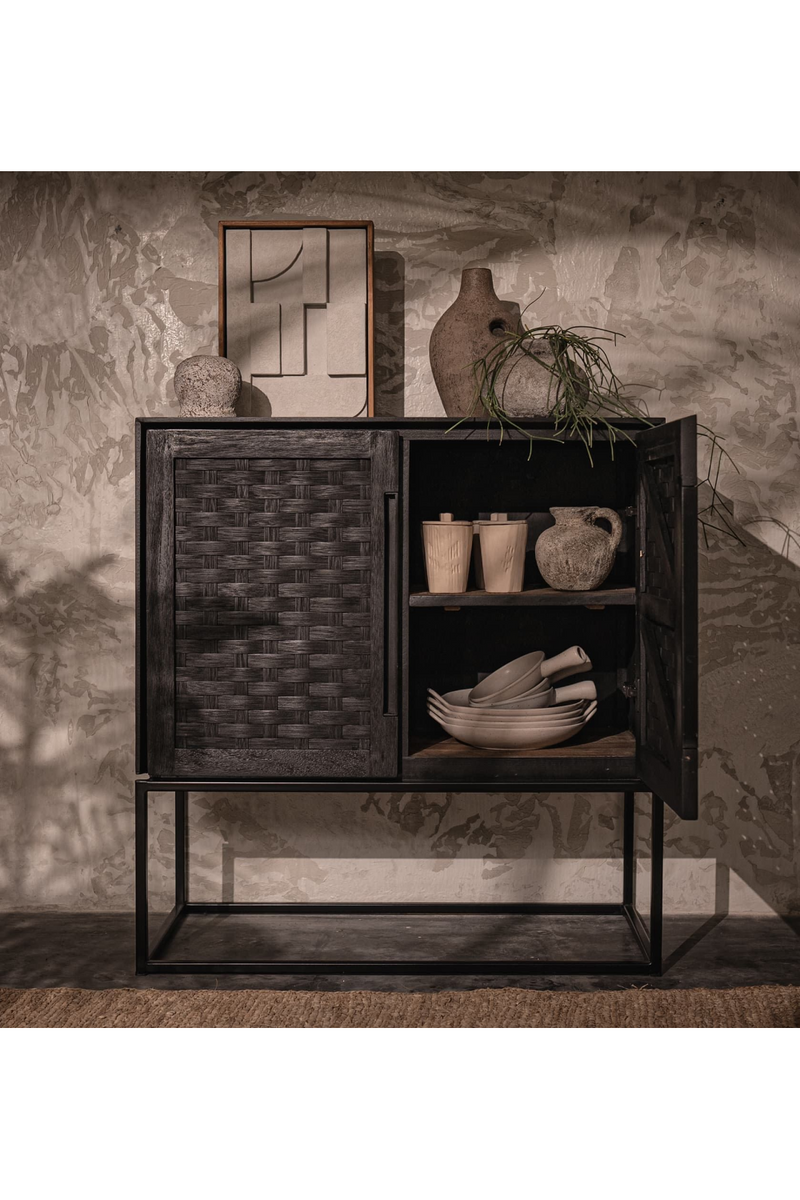 Black Wooden Dresser With Shelves | dBodhi Karma | woodfurniture.com