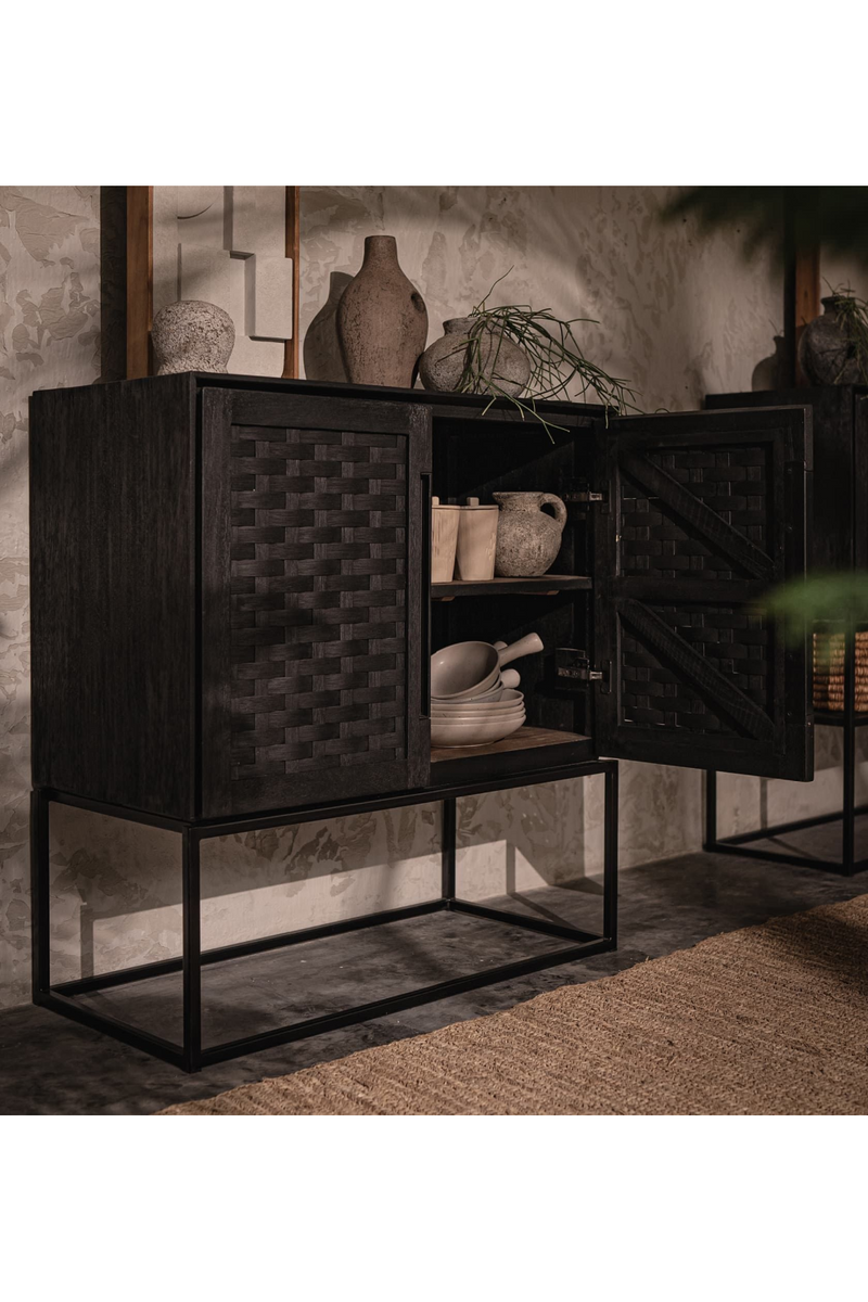 Black Wooden Dresser With Shelves | dBodhi Karma | woodfurniture.com
