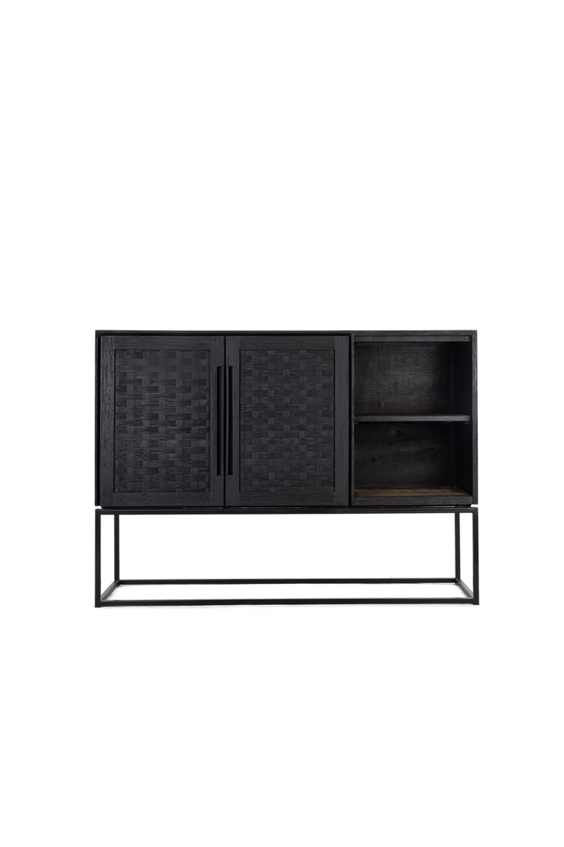 Black Woven Rattan 2-Door High Dresser | dBodhi Karma | woodfurniture.com