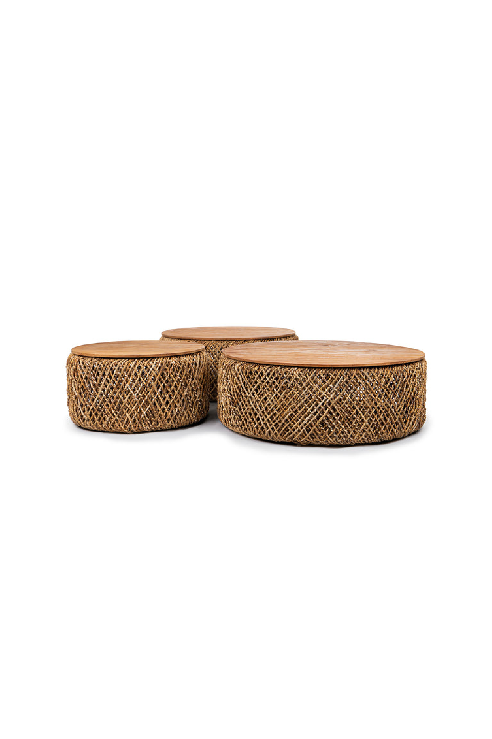 Round Woven Abaca Coffee Table Set (3) | dBodhi Knut