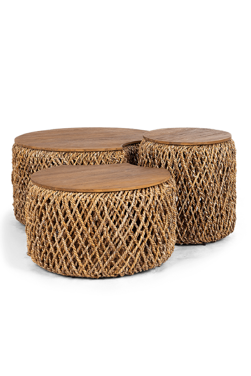 Round Abaca Coffee Table Set A | dBodhi Knut Padi | Wood Furniture