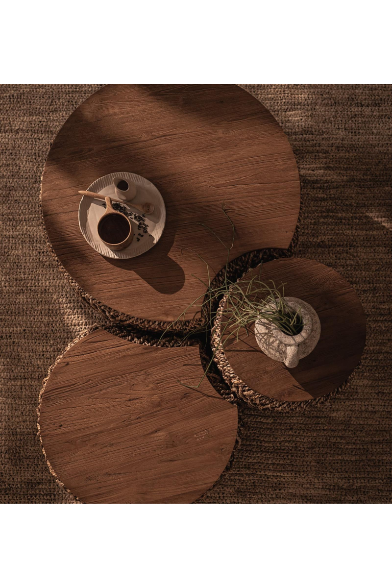 Round Abaca Coffee Table Set A | dBodhi Knut Padi | Wood Furniture