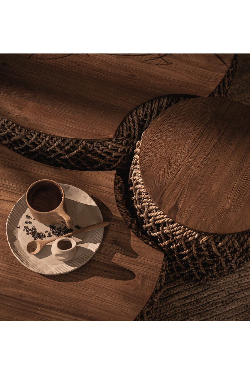 Round Abaca Coffee Table Set (3) | dBodhi Knut | Woodfurniture.com