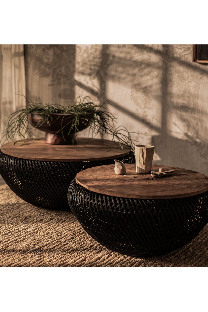 Black Rattan Storage Coffee Table | dBodhi Wave | Woodfurniture.com