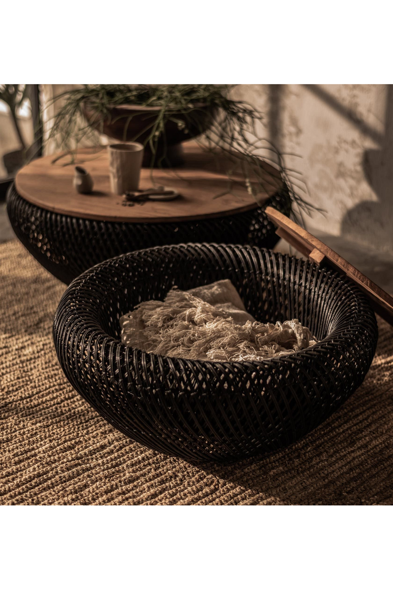 Black Rattan Storage Coffee Table | dBodhi Wave | Woodfurniture.com
