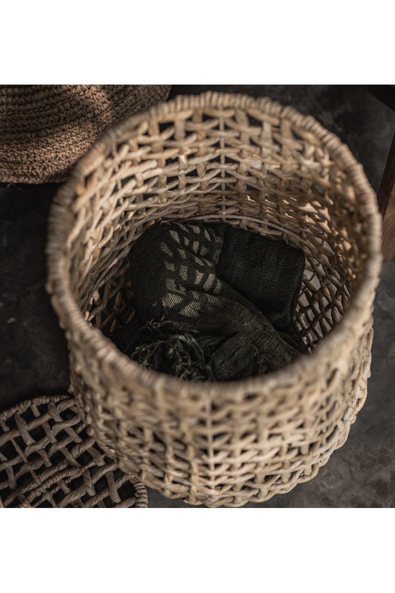 Pear-Shaped Lidded Abaca Laundry Basket | dBodhi Sumbing | Woodfurniture.com