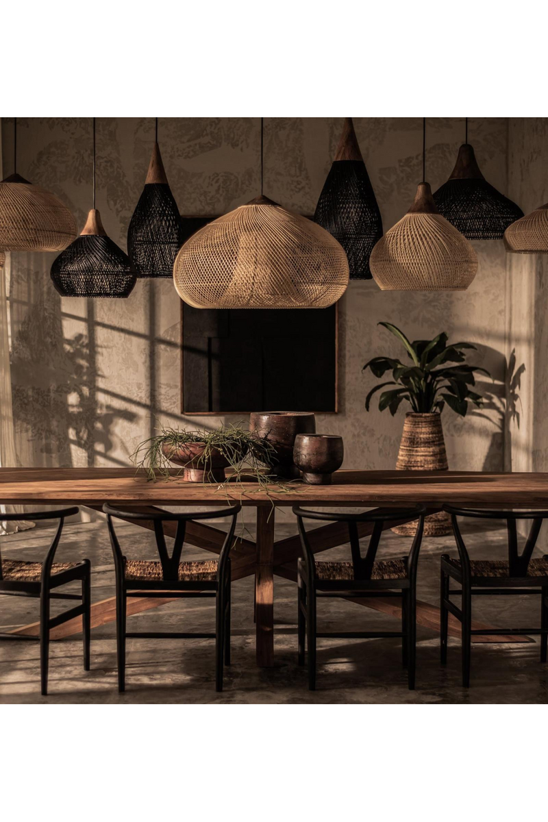 Black Braided Rattan Pendant Lamp | dBodhi Banjo | Wood Furniture