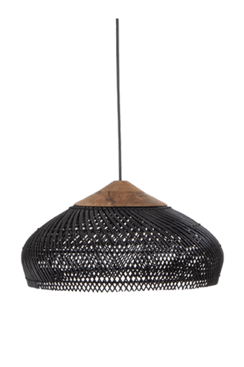 Black Braided Rattan Pendant Lamp | dBodhi Banjo | Wood Furniture
