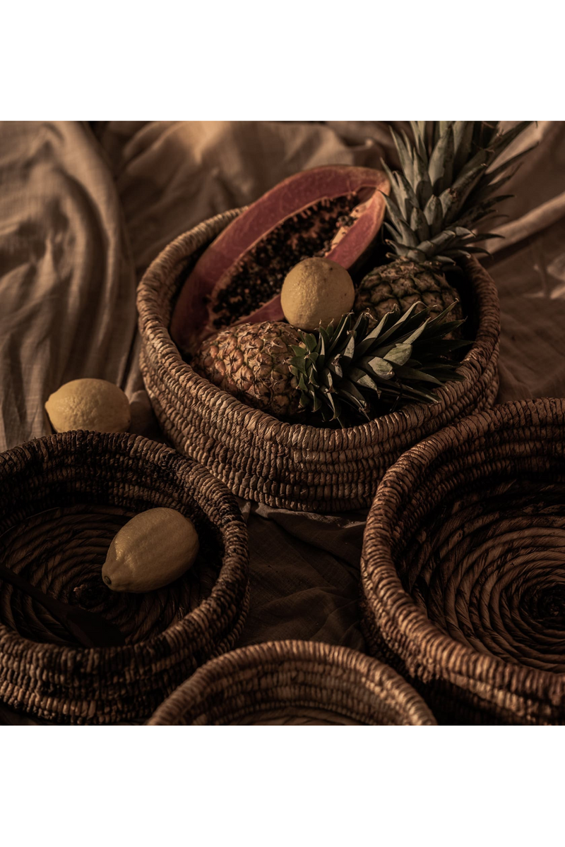 Round Woven Abaca Low Basket Set (2) | dBodhi Caterpillar Ambang | Woodfurniture.com