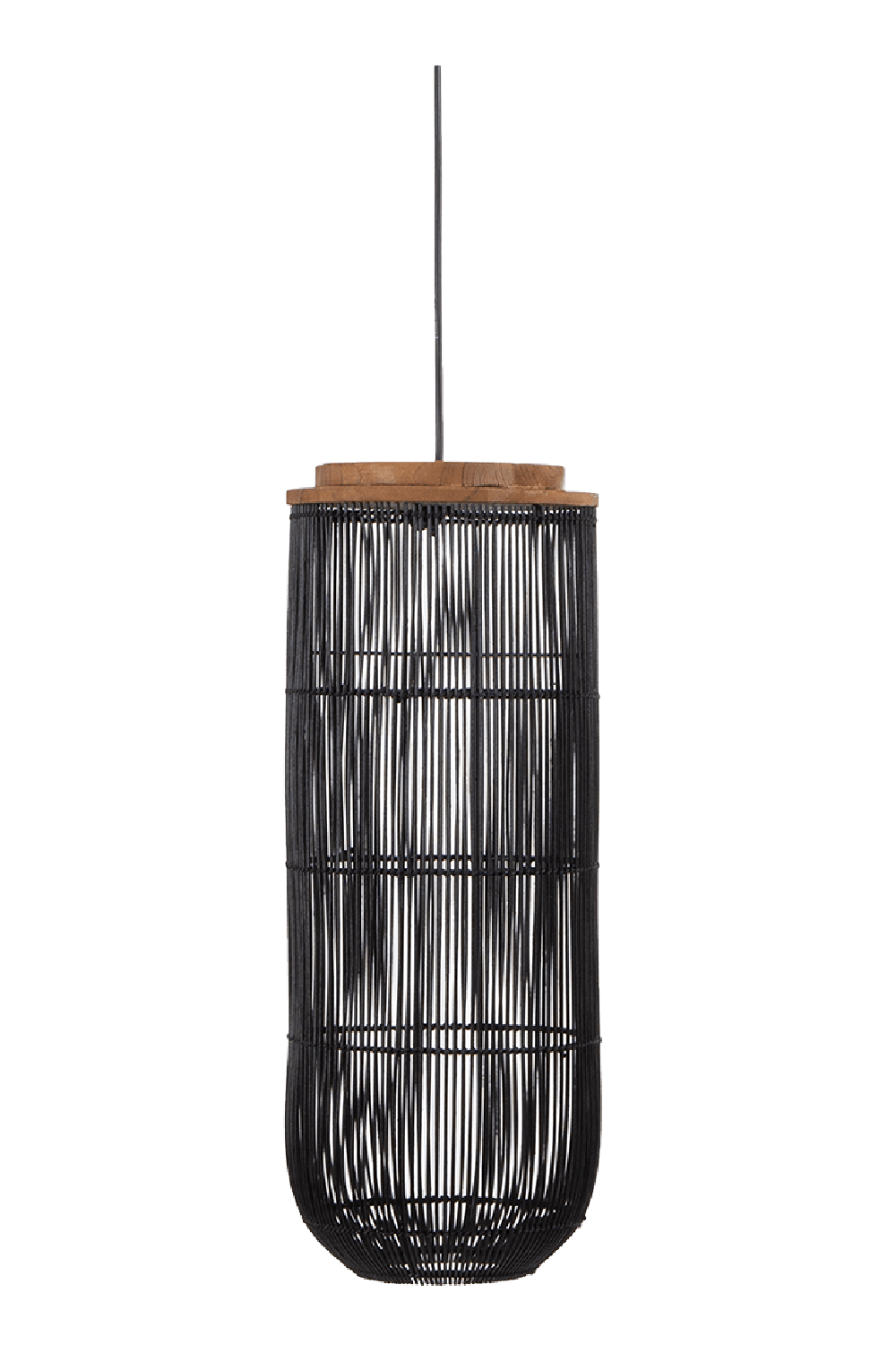 Black Cylindrical Rattan Hanging Lamp | dBodhi Tub | Wood Furniture