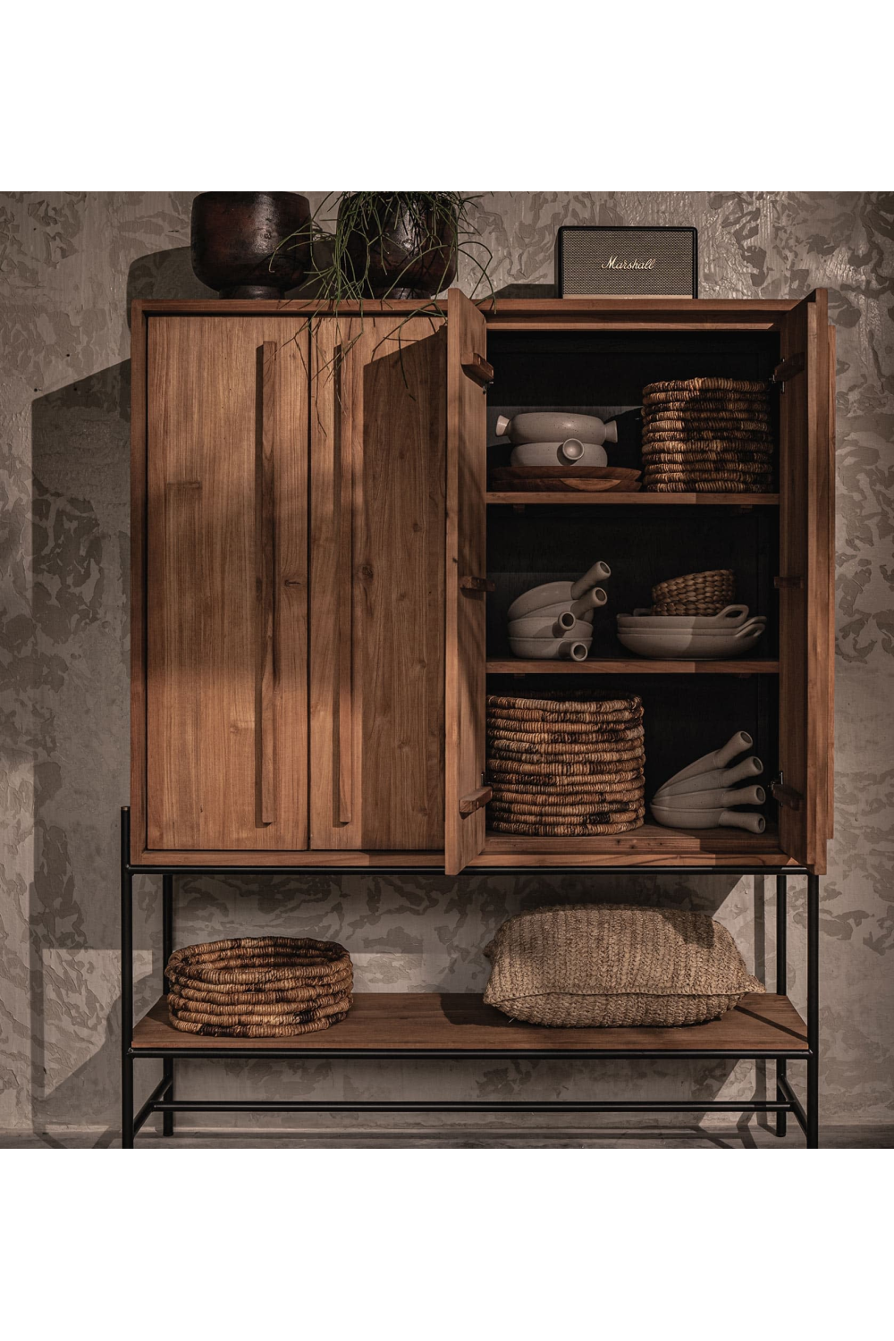 Wooden Cabinet With Lower Rack | dBodhi Outline | Woodfurniture.com