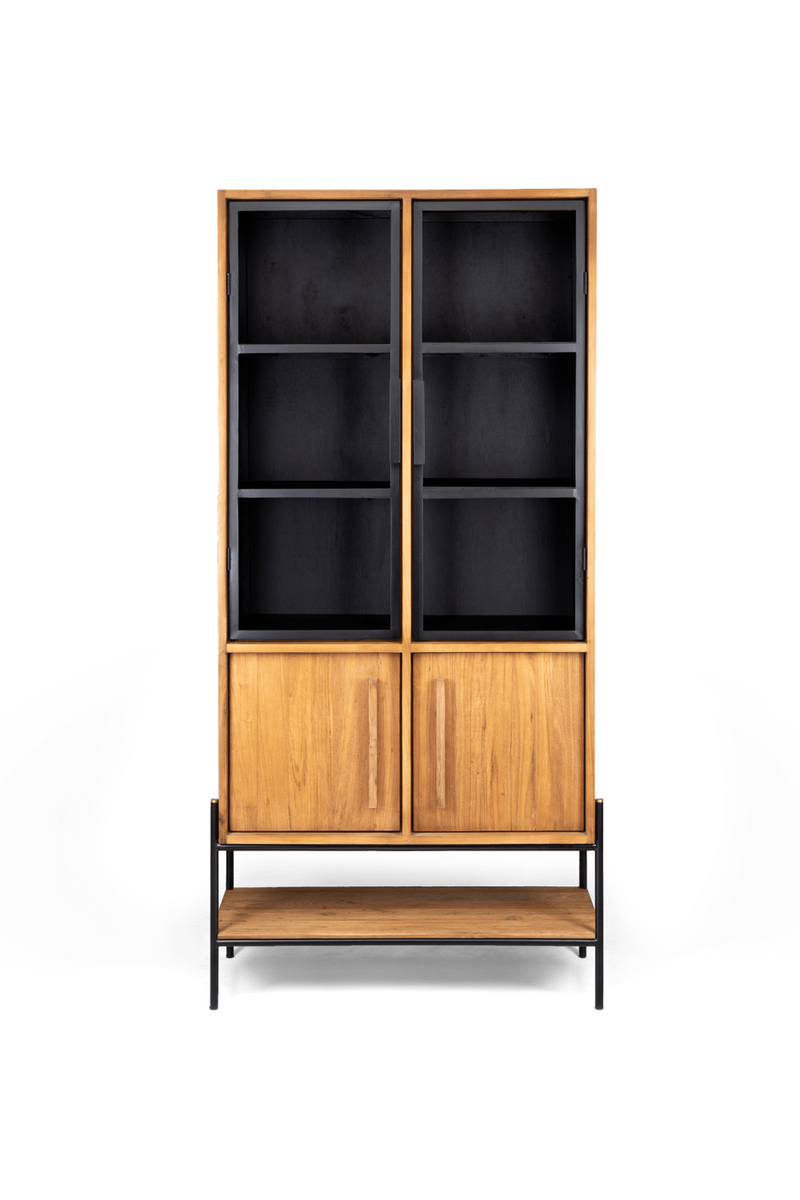 Natural Teak Glass 4-Door Cabinet | dBodhi Outline | woodfurniture.com