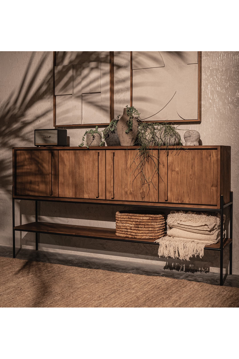 Wooden Farmhouse Sideboard With Undershelf | dBodhi Outline | woodfurniture.com