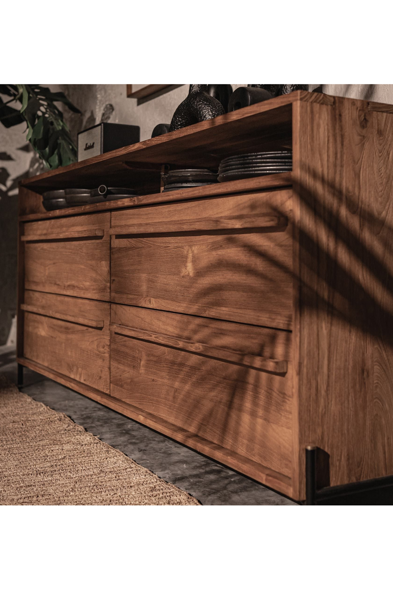 Natural Teak 4-Drawer Dresser | dBodhi Outline | Wood Furniture