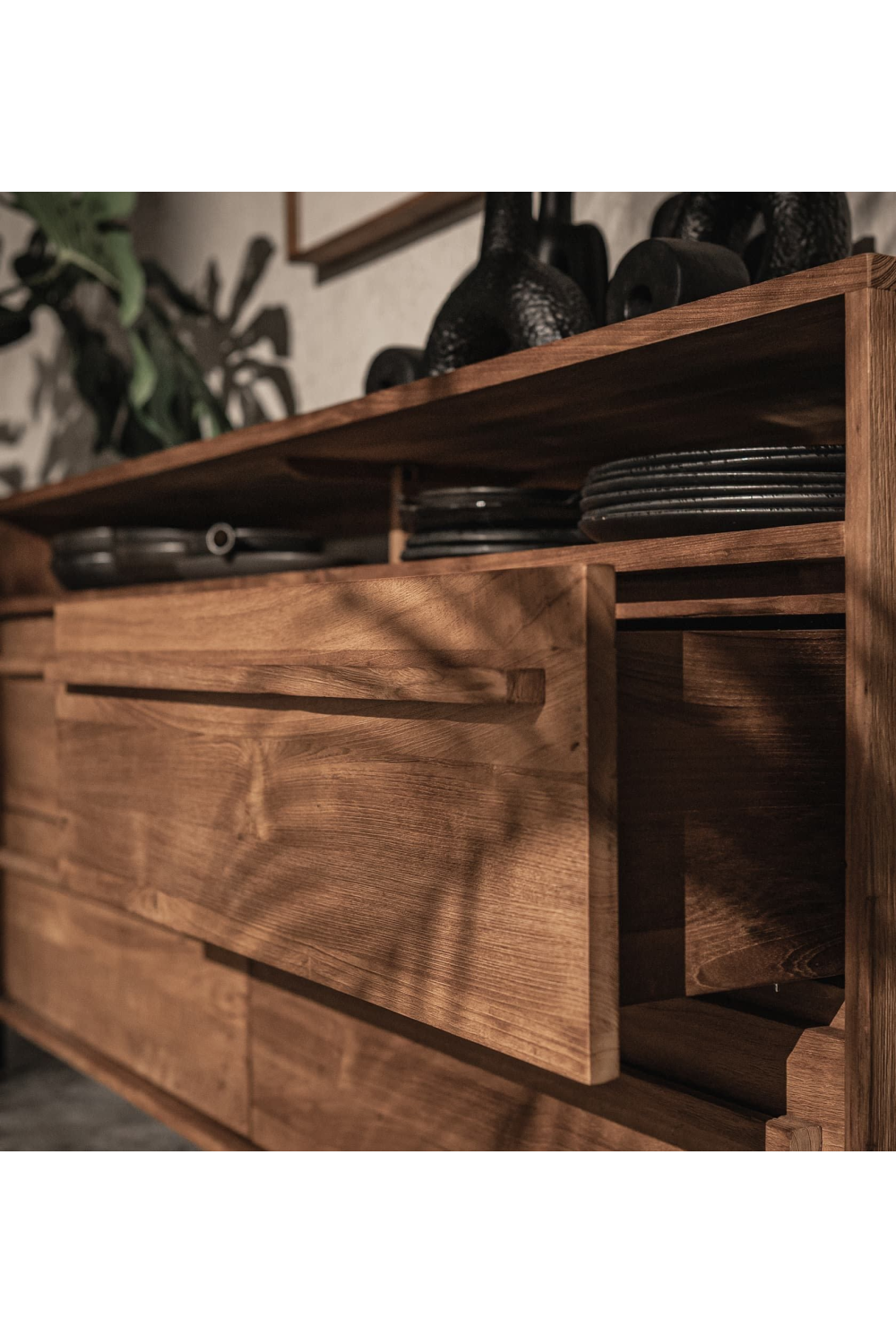 Natural Teak 4-Drawer Dresser | dBodhi Outline | Wood Furniture