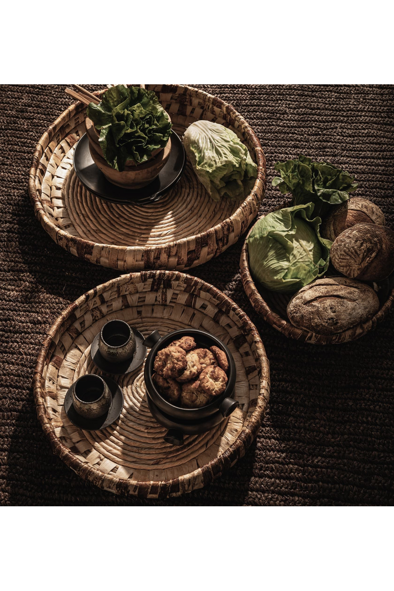 Two-toned Abaca Round Tray Set (3) | dBodhi Colo | Woodfurniture.com