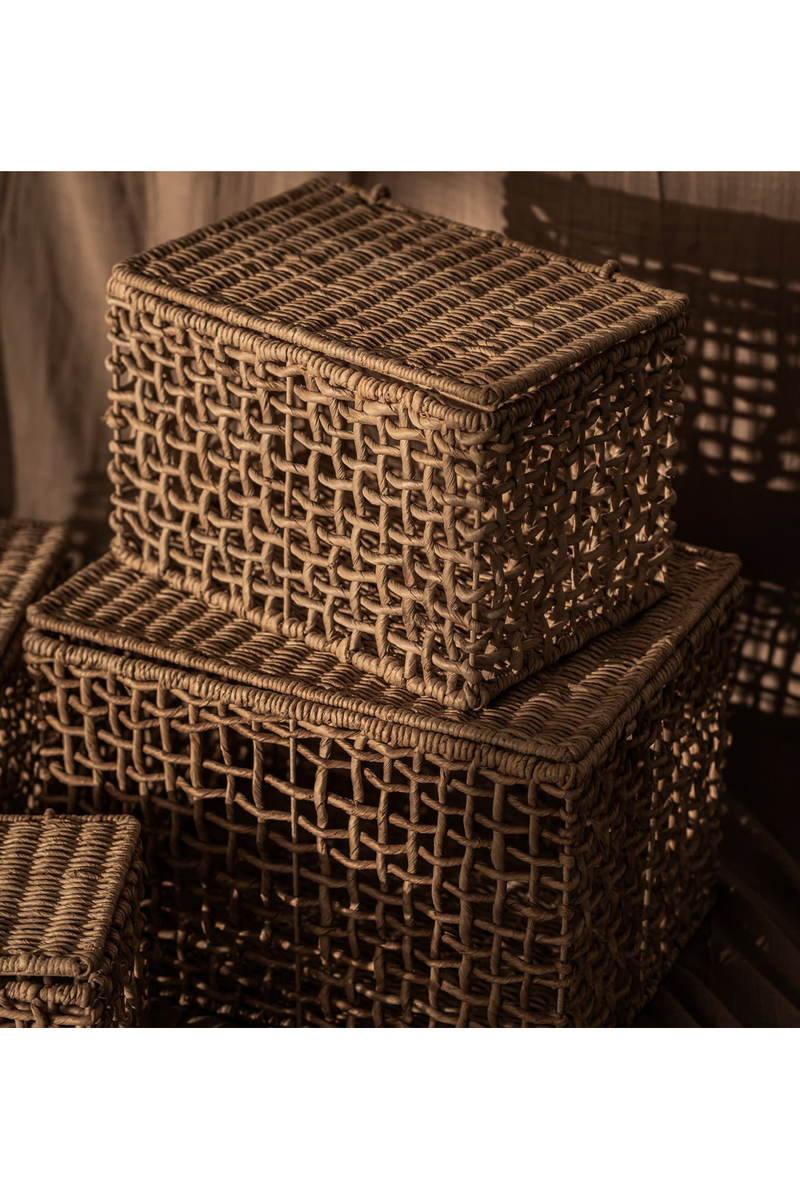 Rectangular Lidded Abaca Basket Set (2) | dBodhi Rinjani | Woodfurniture.com