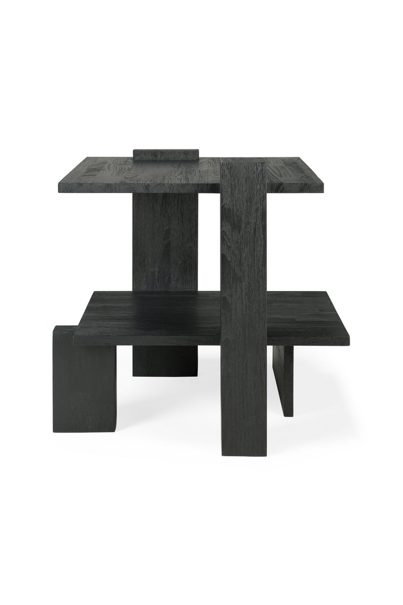Black Teak Architectural Side Table | Ethnicraft Abstract | Oroatrade.com