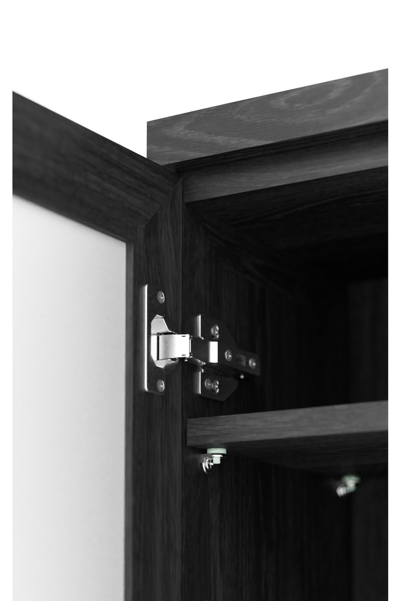 Oak Bathroom Cabinet with Ribbed Glass | Wireworks Tallboy Mezza | Woodfurniture.com