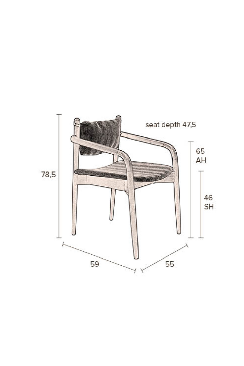 Herringbone Pattern Armchair | Dutchbone Torrance | Woodfurniture.com