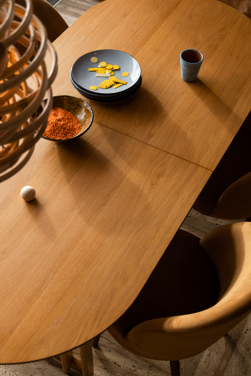Oval Oak Adjustable Dining Table | Dutchbone Barlet | Woodfurniture.com