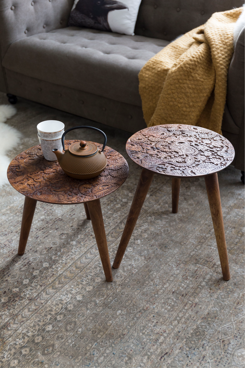 Round Wooden End Table L | Dutchbone By Hand | WoodFurniture.com