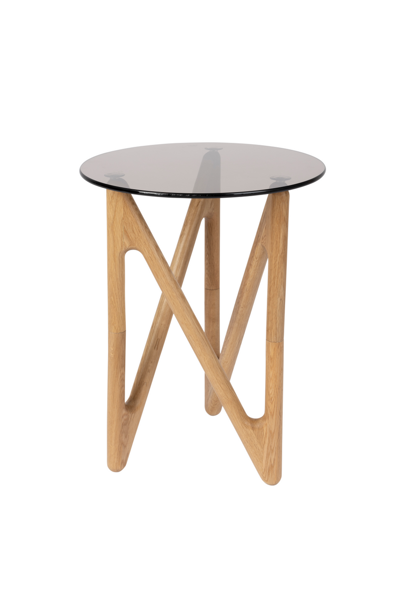 Round Glass Retro Side Table | Dutchbone Naia | Woodfurniture.com