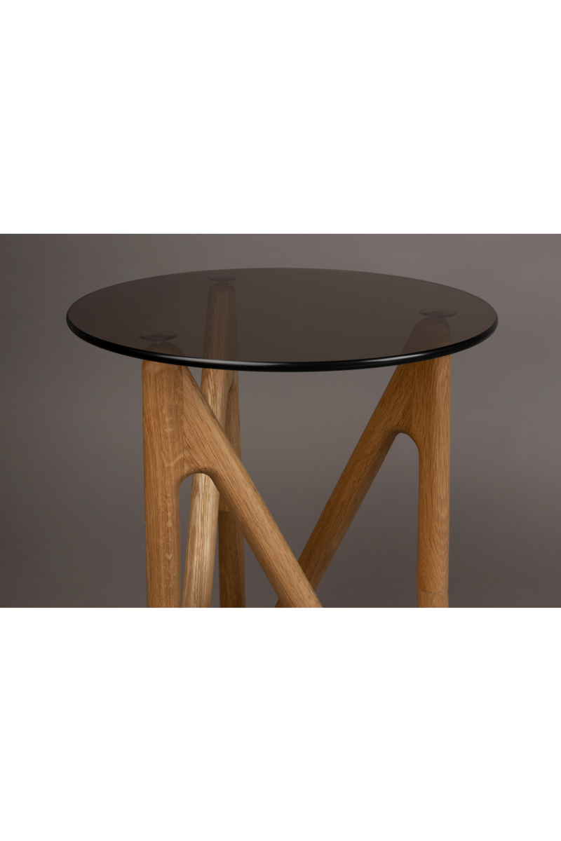 Round Glass Retro Side Table | Dutchbone Naia | Woodfurniture.com