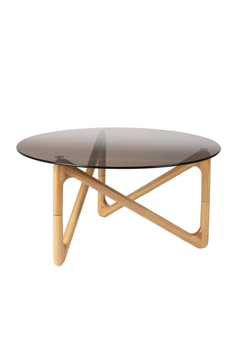 Round Glass Retro Coffee Table | Dutchbone Naia | Woodfurniture.com