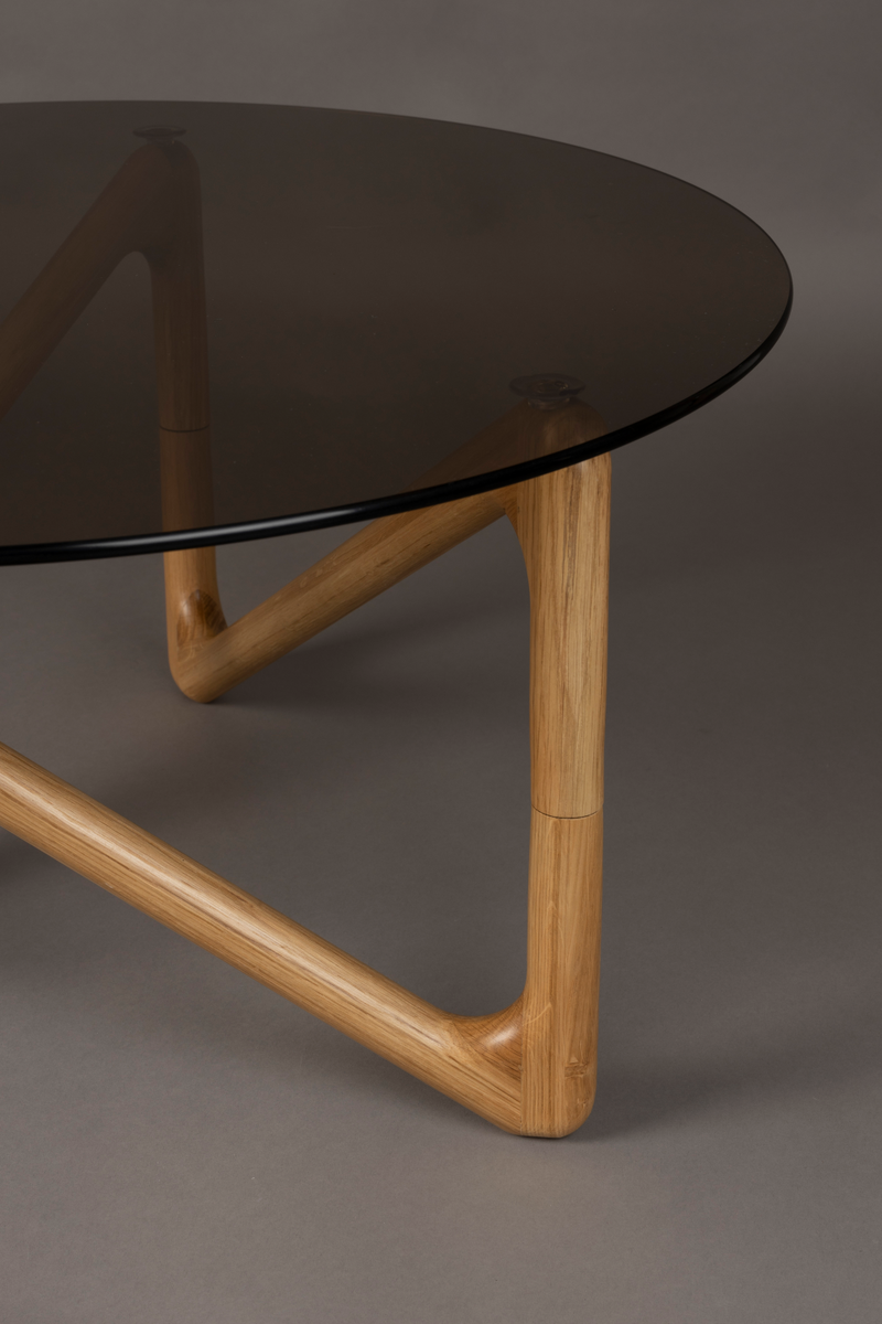 Round Glass Retro Coffee Table | Dutchbone Naia | Woodfurniture.com
