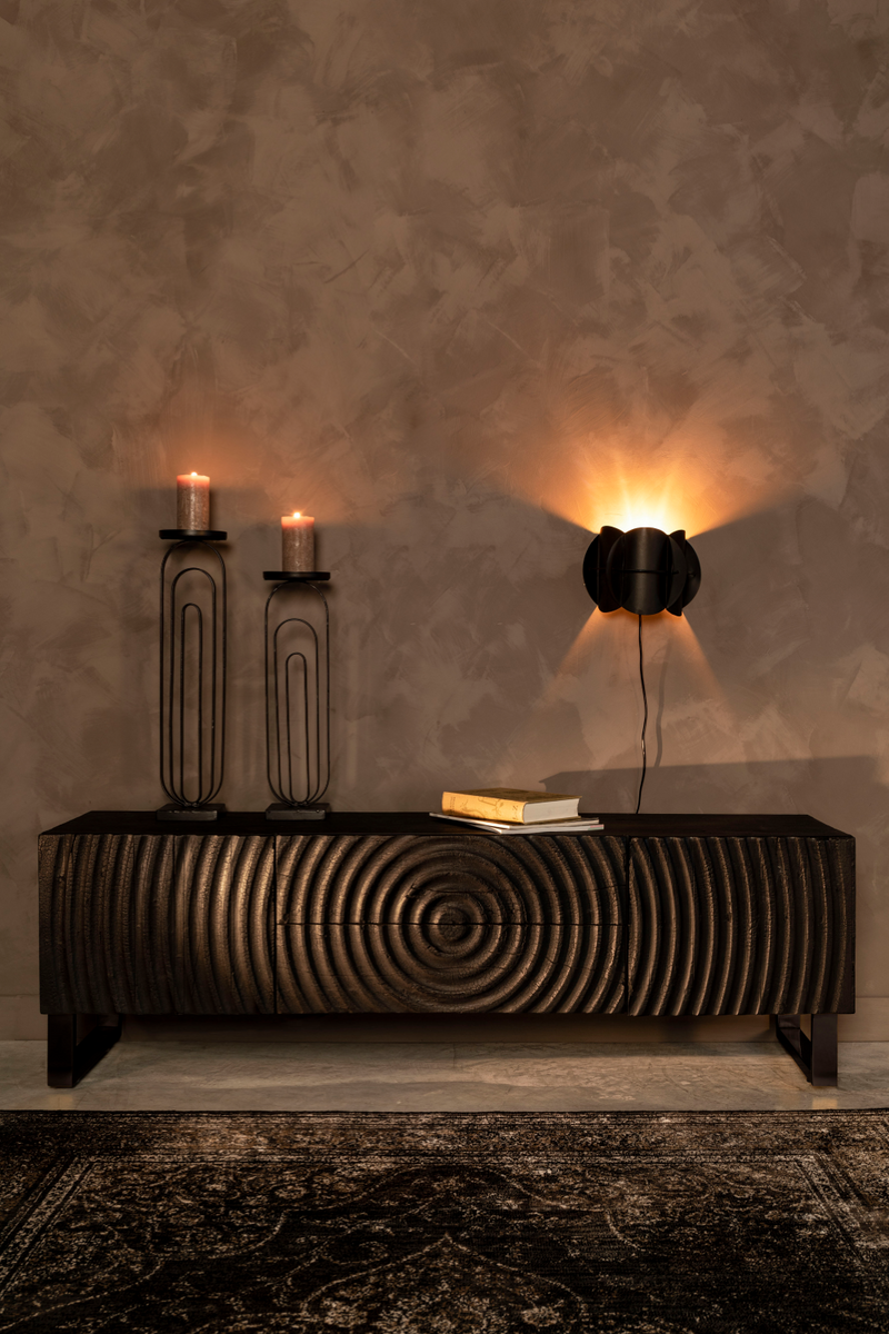 Black Acacia Modern Sideboard | Dutchbone Coals | Wood Furniture