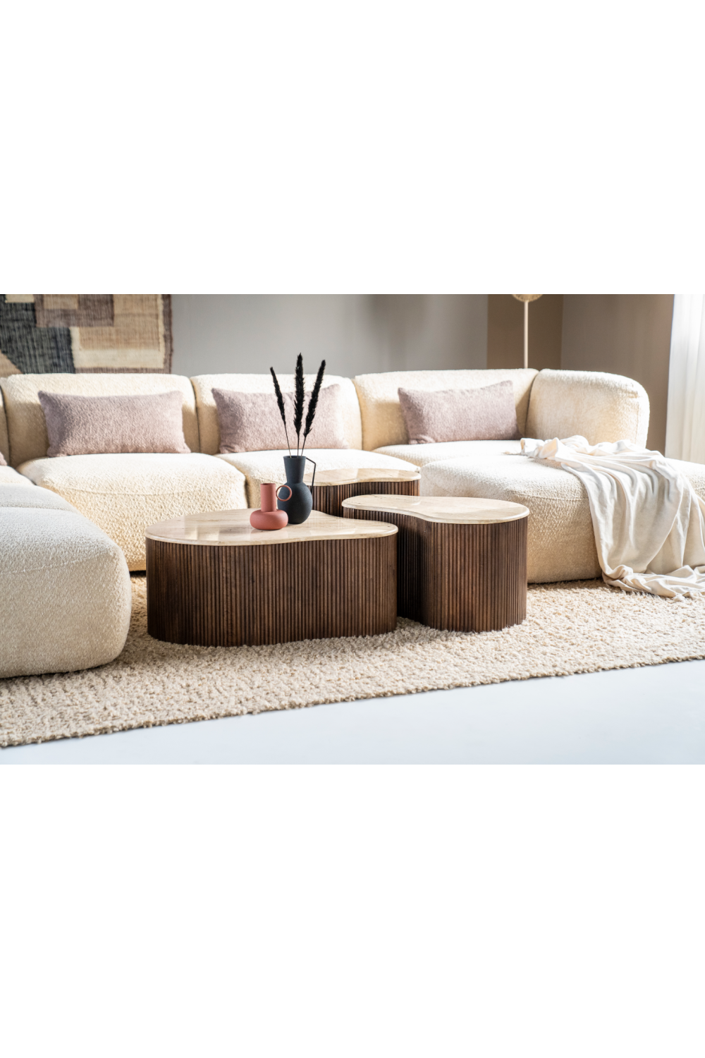 Organic Travertine Coffee Table | Eleonora Mari  | Woodfurniture.com