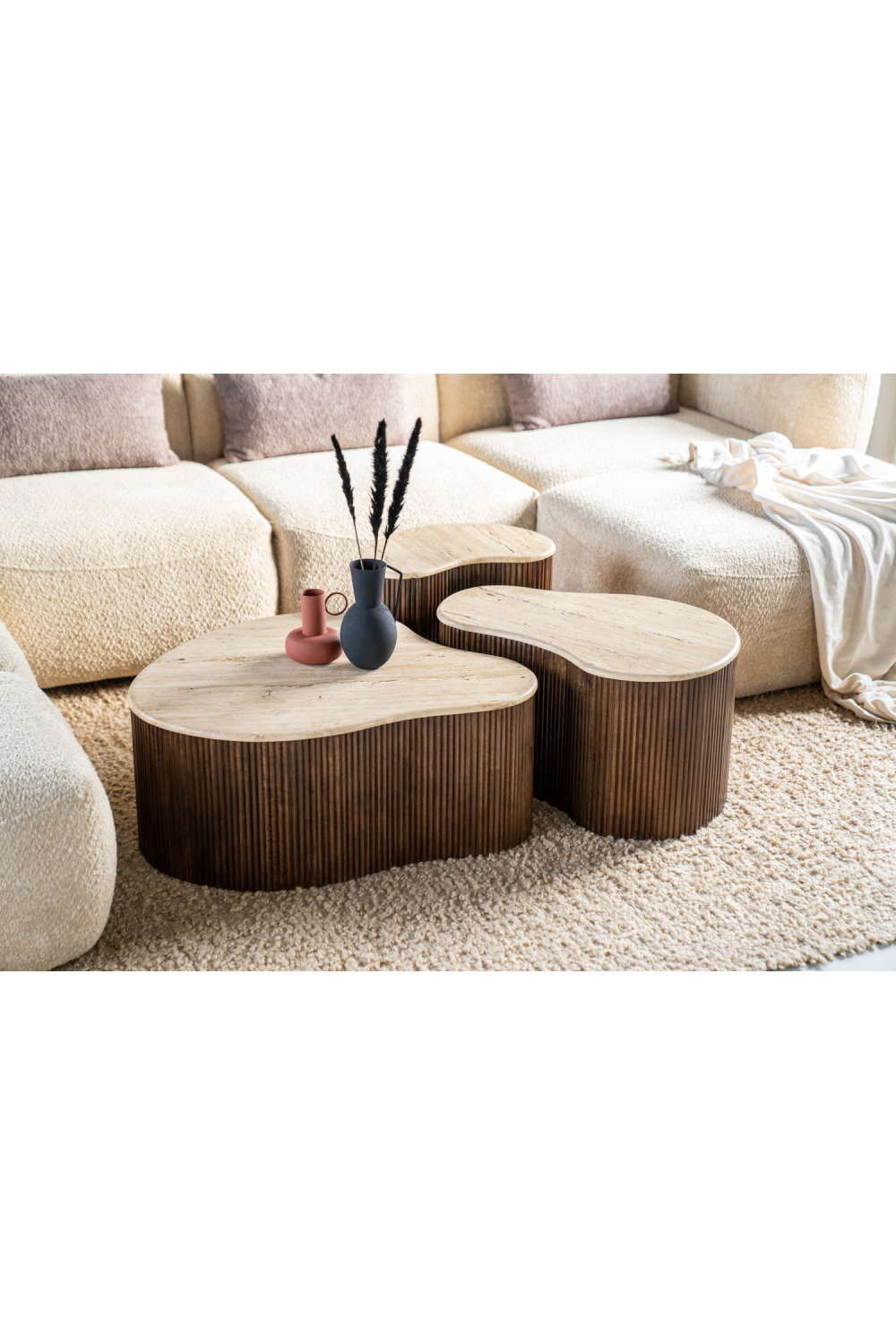 Organic Travertine Coffee Table | Eleonora Mari  | Woodfurniture.com