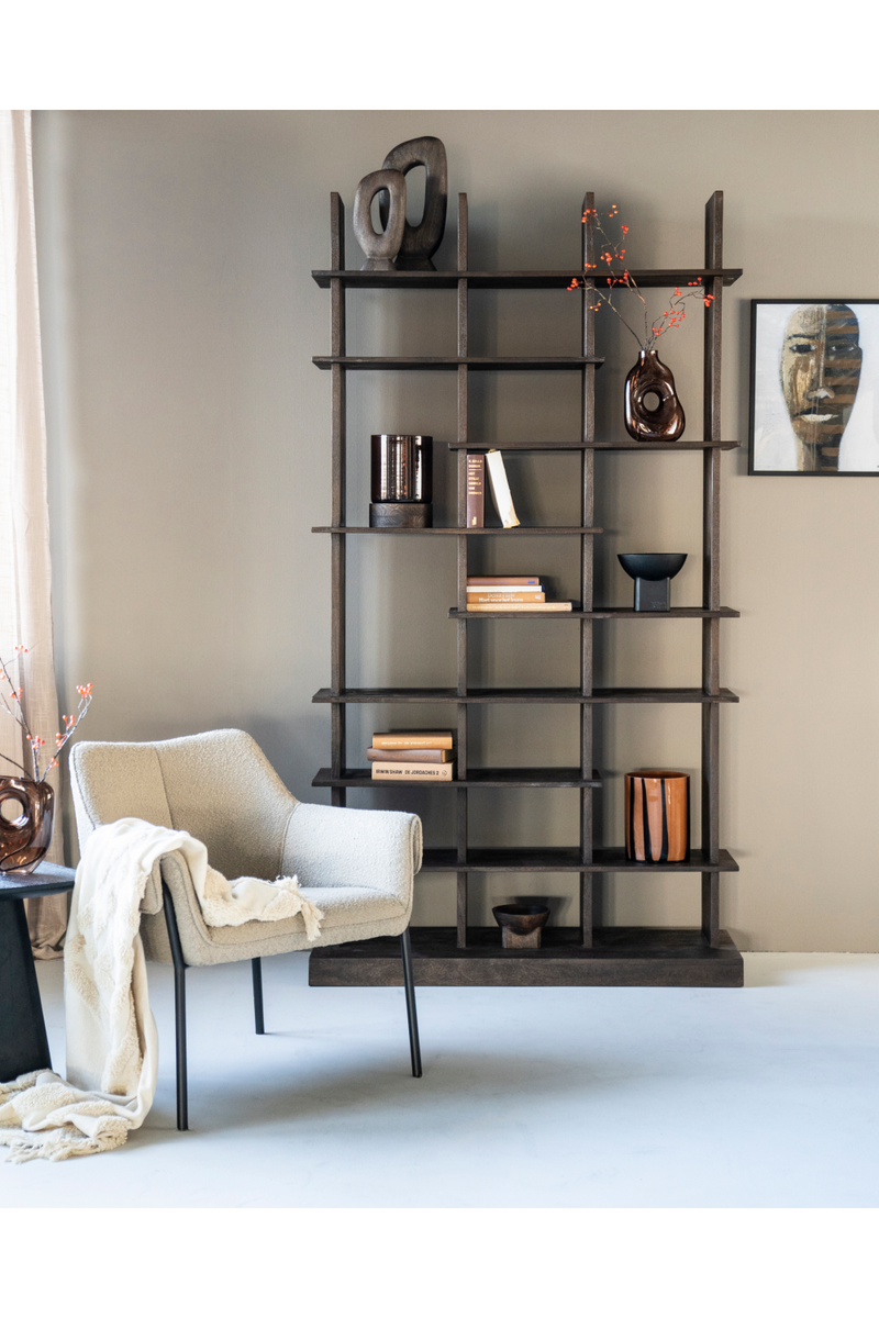 Black Wooden Staggered Bookcase | Eleonora Oliver | Woodfurniture.com