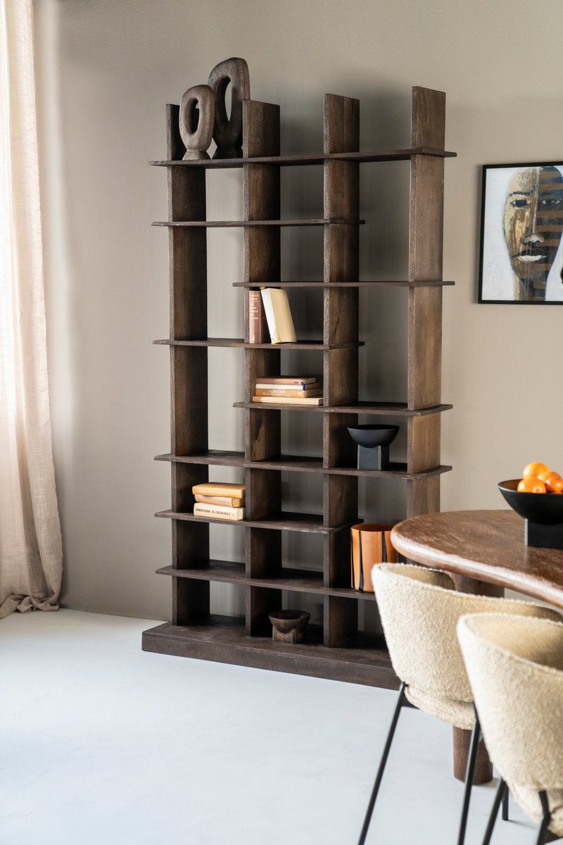 Black Wooden Staggered Bookcase | Eleonora Oliver | Woodfurniture.com