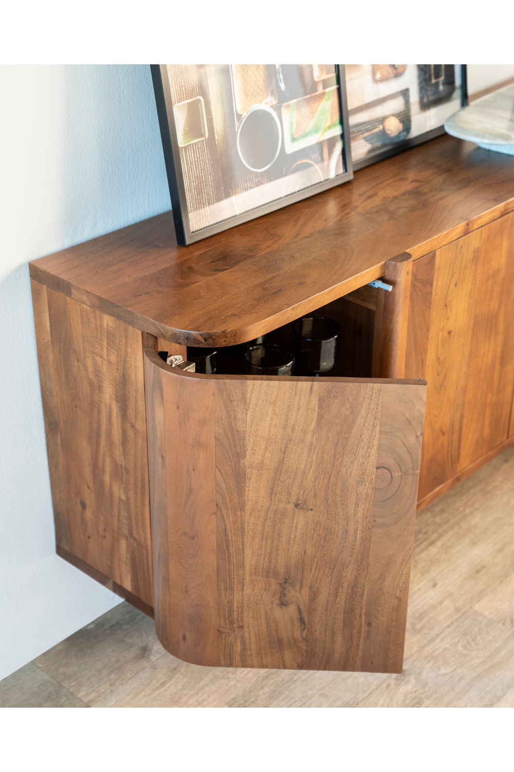 Modern Acacia 4-Door Sideboard | Eleonora Julian | Woodfurniture.com