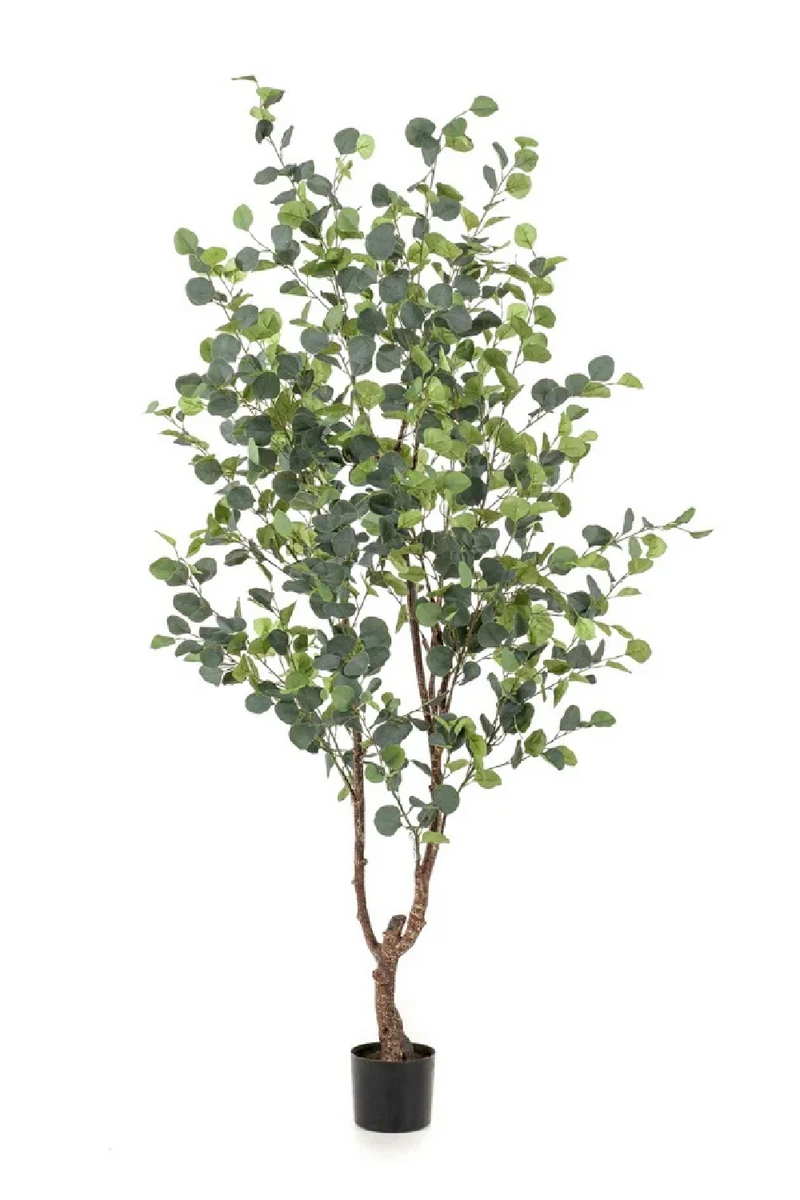 Faux Green Leafy Tree Set (2) | Emerald Eucalyptus | Oroatrade.com
