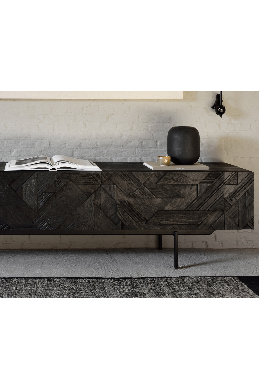 Black Teak Media Unit | Ethnicraft Graphic | Woodfurniture.com