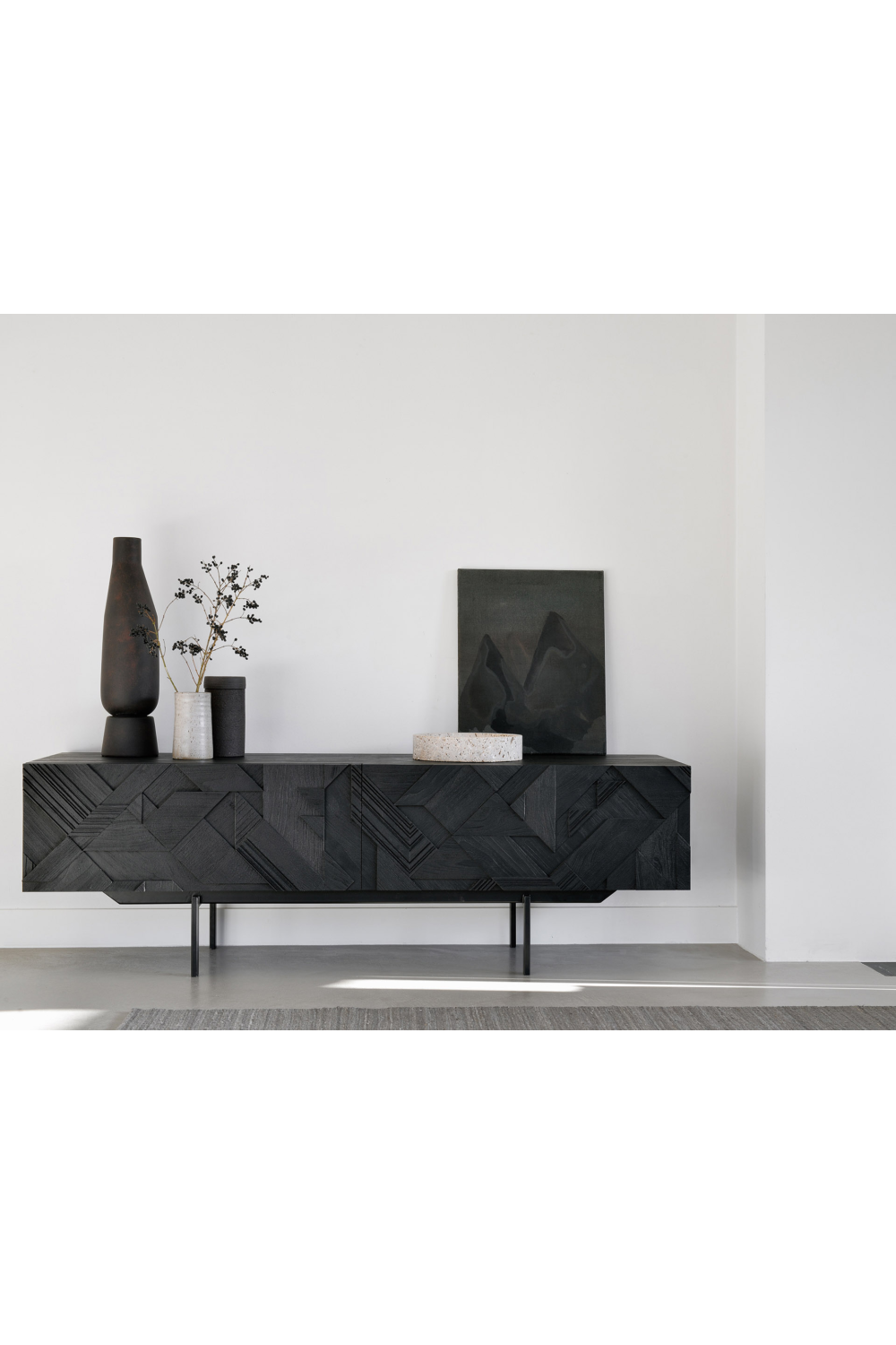 Black Teak Media Unit | Ethnicraft Graphic | Woodfurniture.com