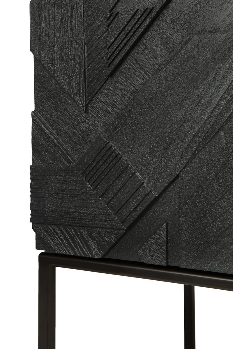 Black Teak Geometrical Cupboard | Ethnicraft Graphic | Woodfurniture.com