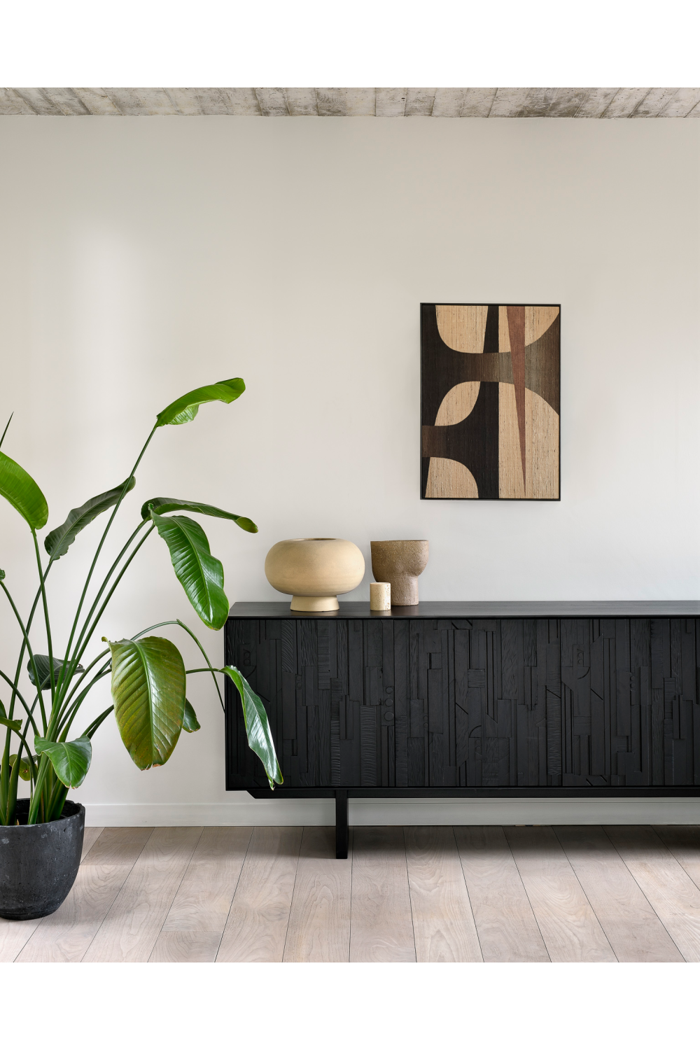 Black Teak Industrial Sideboard | Ethnicraft Mosaic | Woodfurniture.com