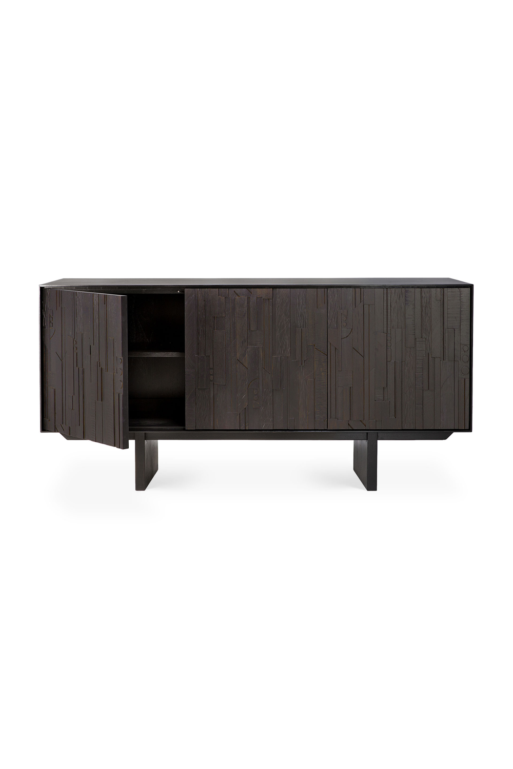 Black Teak Industrial Sideboard | Ethnicraft Mosaic | Woodfurniture.com