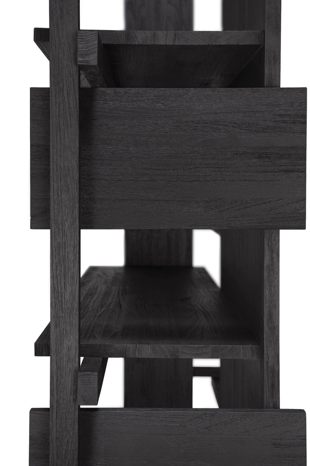 Black Teak Book Rack | Ethnicraft Abstract | Woodfurniture.com