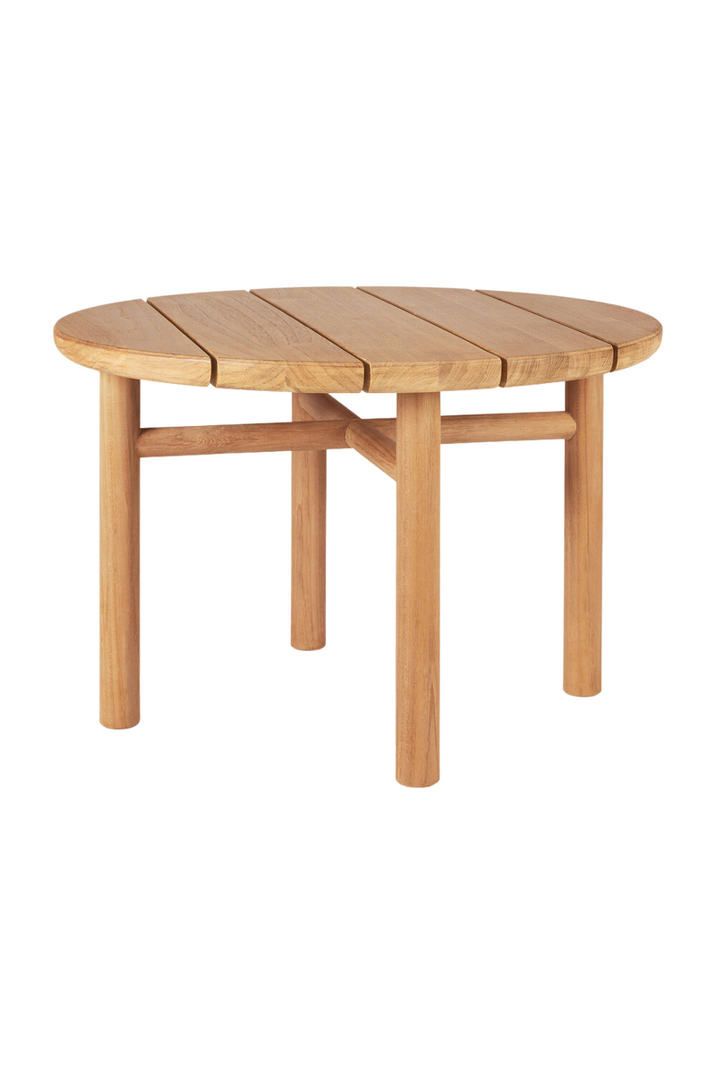 Round Slatted Outdoor Coffee Table | Ethnicraft Quatro | Woodfurniture.com