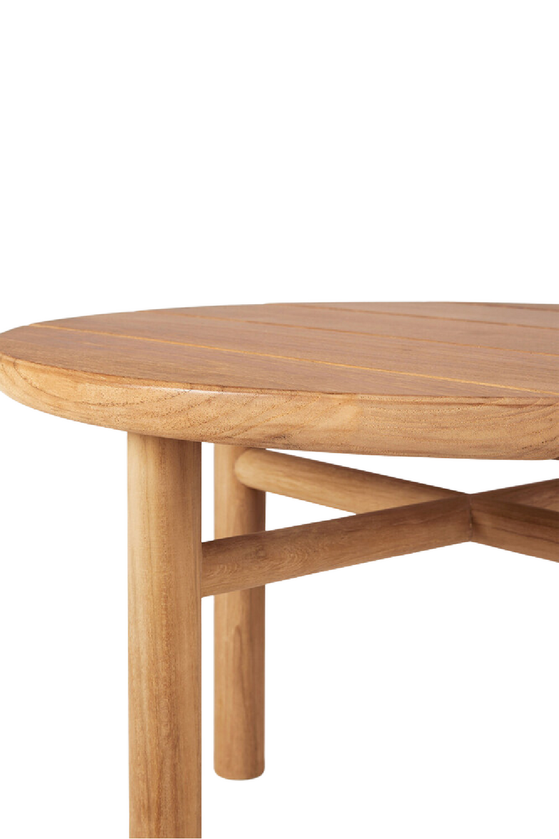 Round Slatted Outdoor Coffee Table | Ethnicraft Quatro | Woodfurniture.com