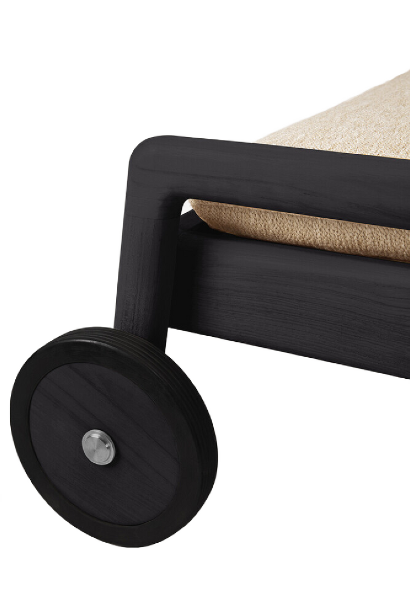 Cushioned Black Outdoor Adjustable Lounger | Ethnicraft Jack | Woodfurniture.com