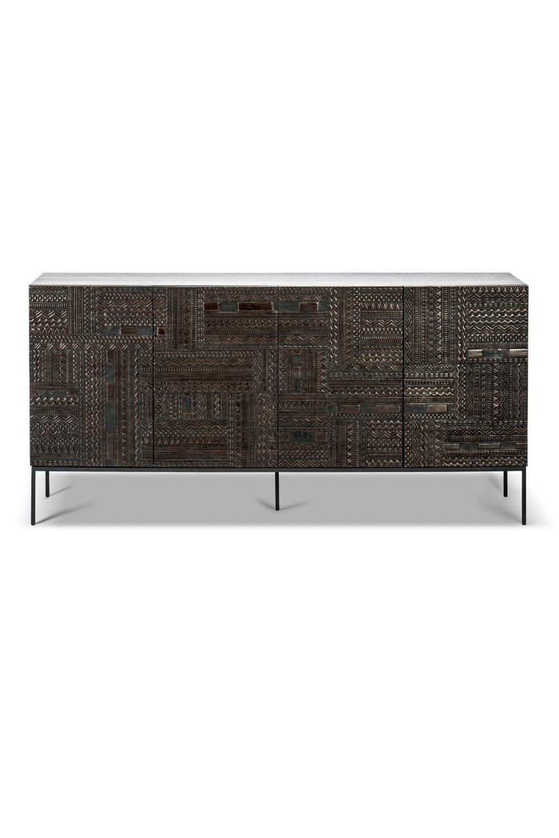 Black Teak Carved Sideboard | Ethnicraft Tabwa | Woodfurniture.com