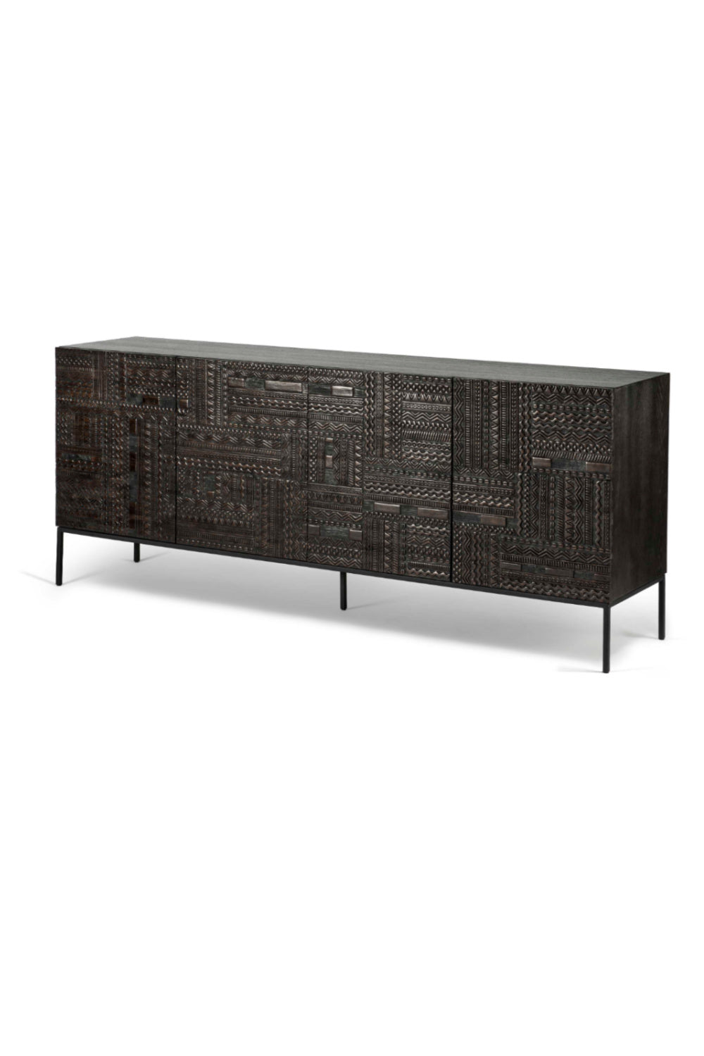 Black Teak Carved Sideboard | Ethnicraft Tabwa | Woodfurniture.com