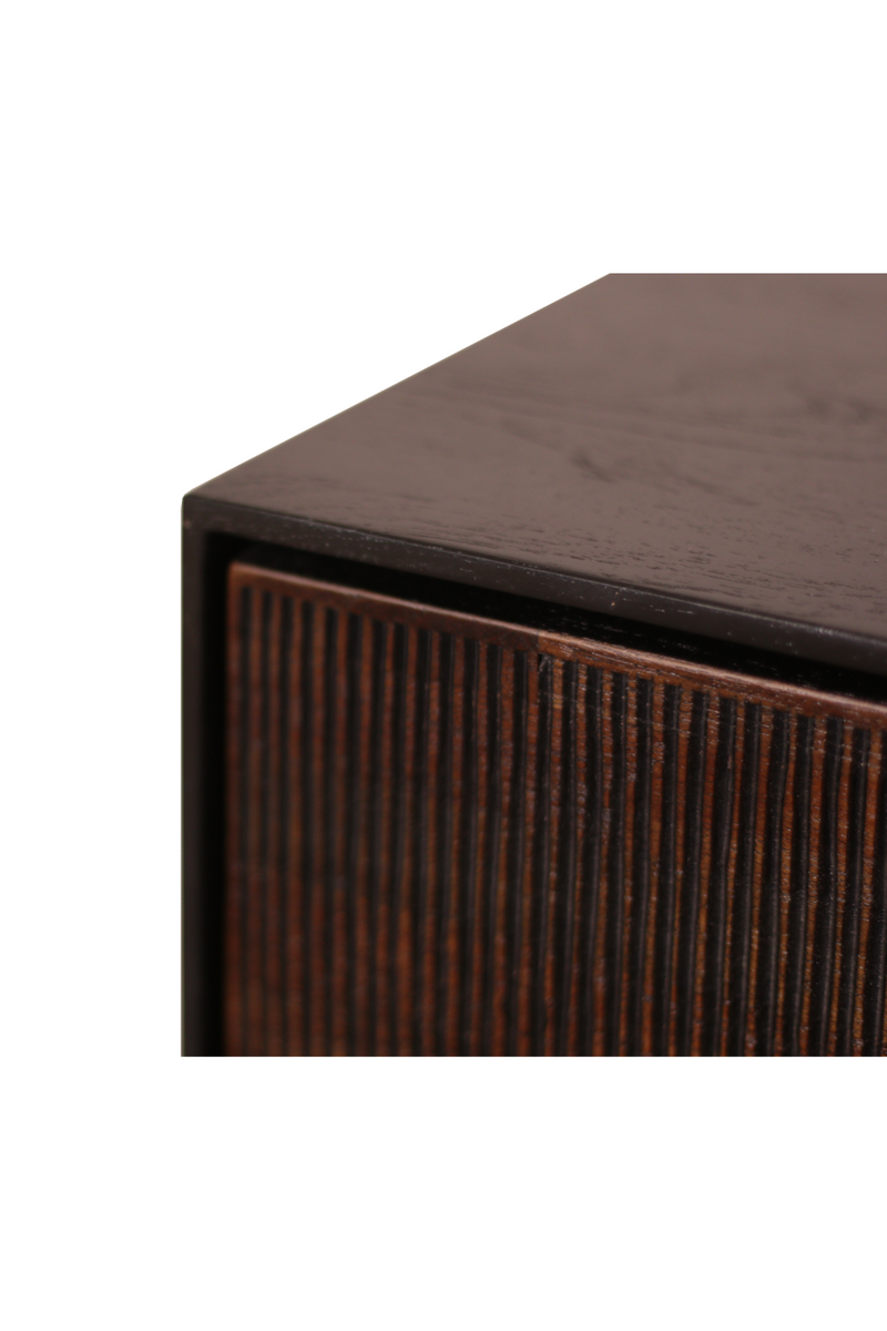 Varnished Teak Black Sideboard | Ethnicraft Grooves | Woodfurniture.com